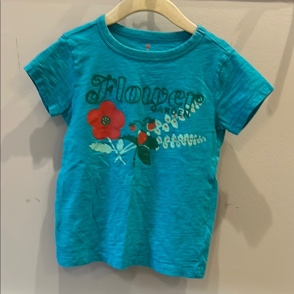 Kids Blue Flower Garden T-Shirt